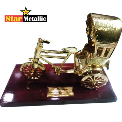 Brass Metal Rickshaw Showpiece