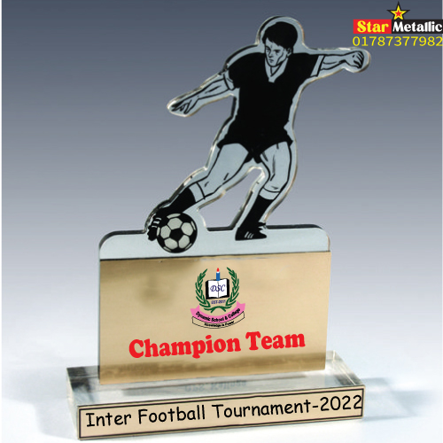 Acrylic football champion team award crest