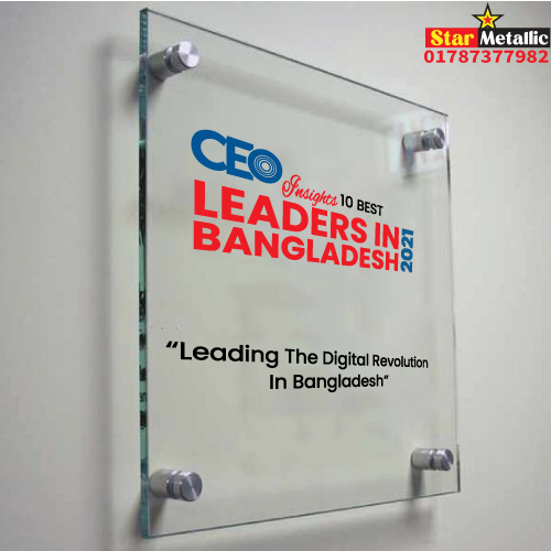 Company branding glass sign board