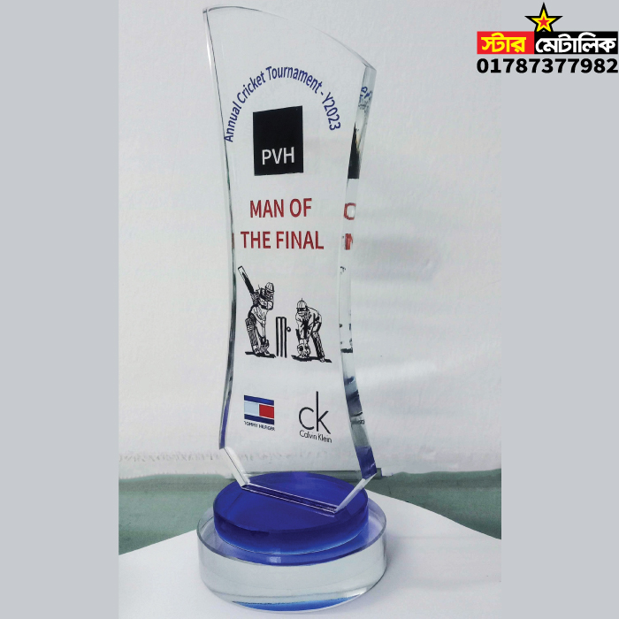 Crystal sports award crest