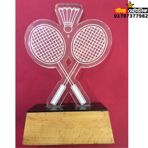 Badminton trophy award crest