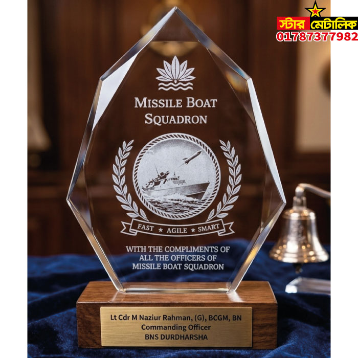 Crystal award crest
