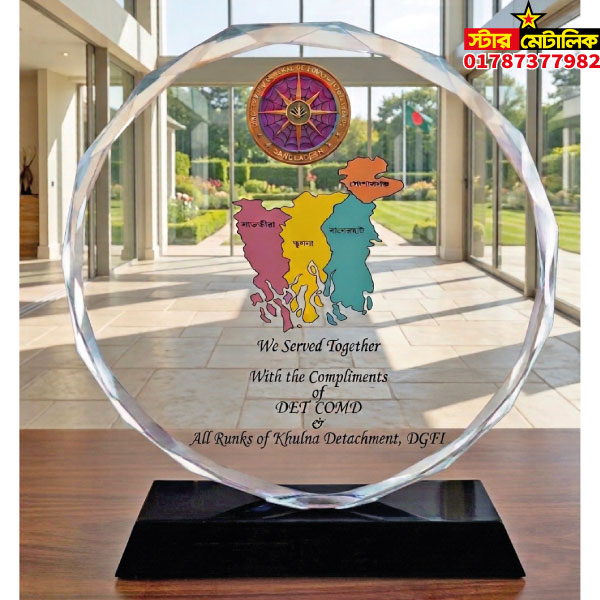 Crystal award crest
