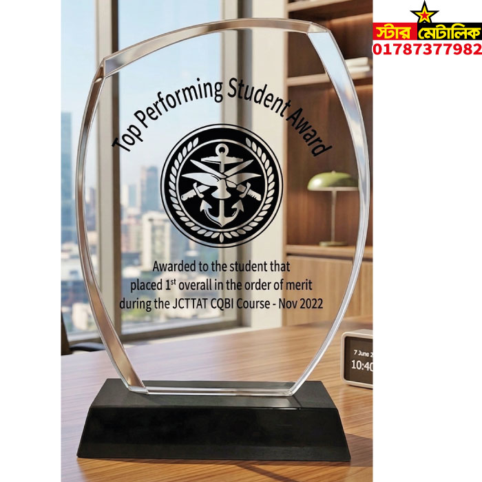 Crystal award crest
