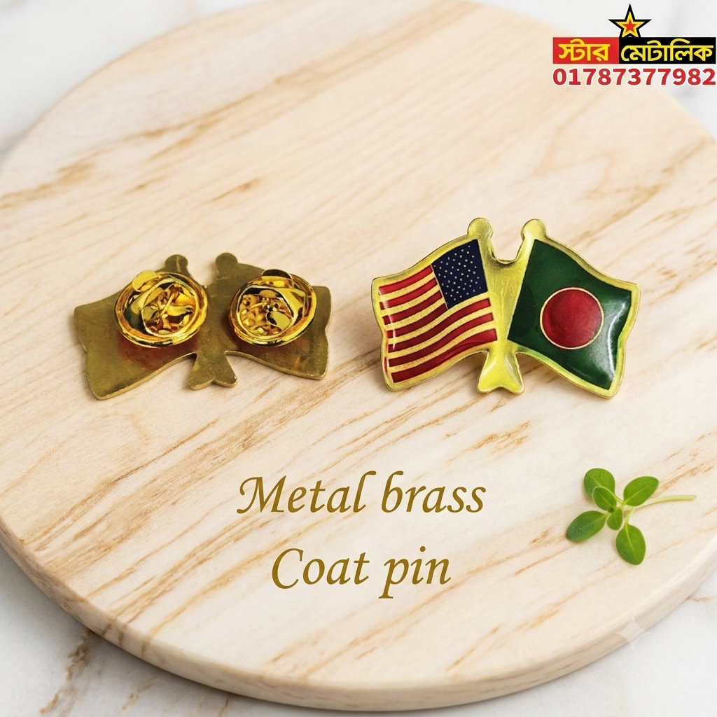 Metal brass coat pin