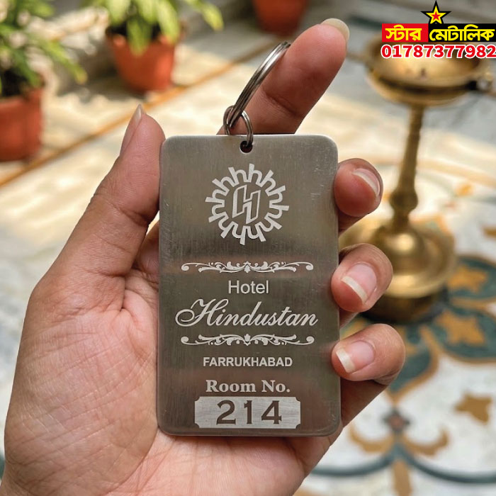 SS engraving Hotel Key ring